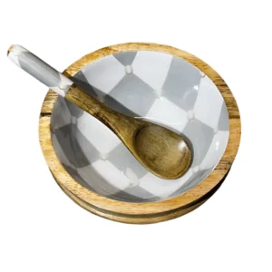 Silver Check Bowl