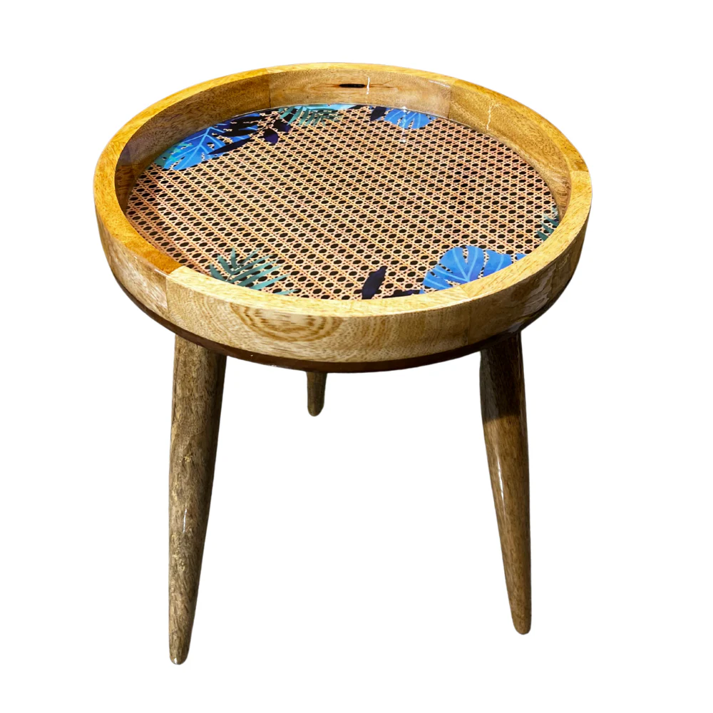 Rattan Leaf Stool