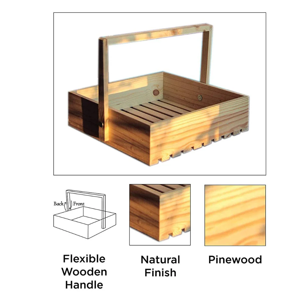 Wooden Basket with Handle - Image 2