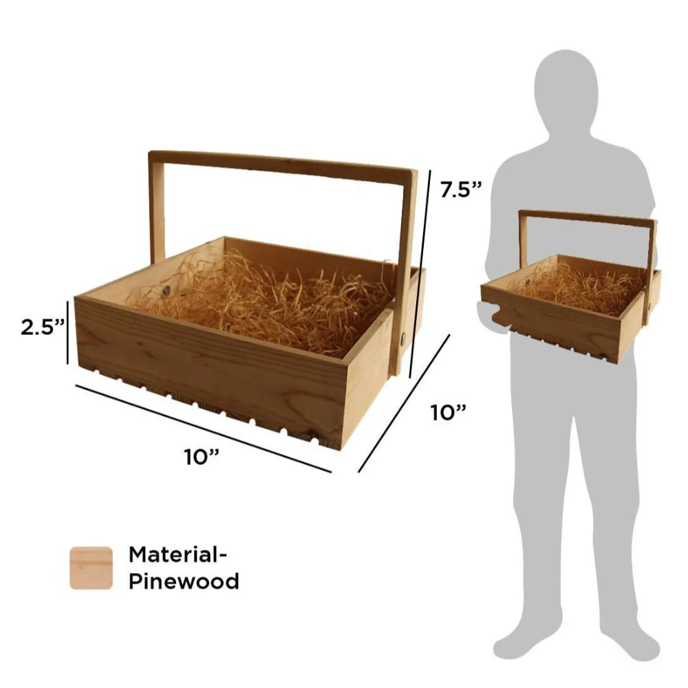 Wooden Basket with Handle - Image 3