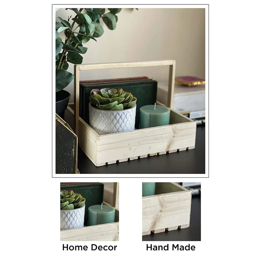 Wooden Basket with Handle - Image 4