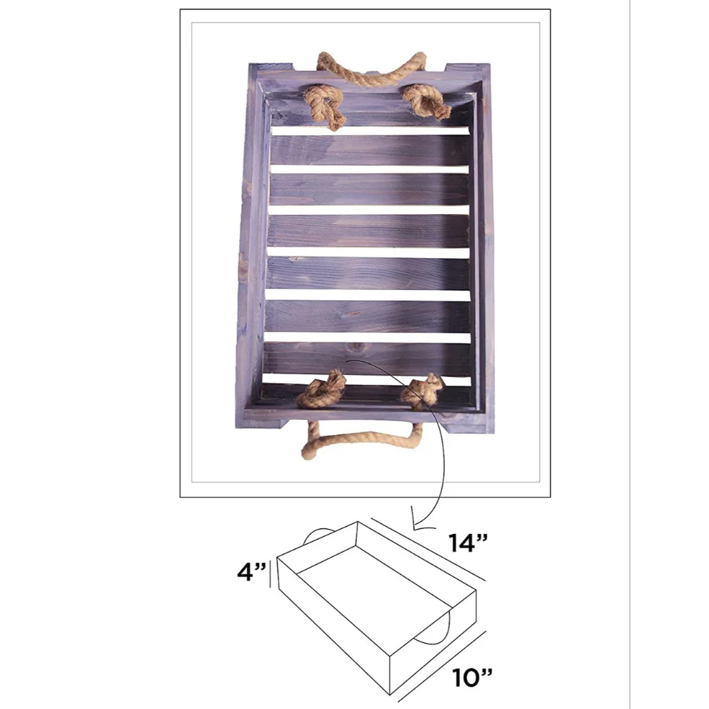 Wooden Basket with Jute Rope - Image 3
