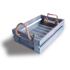 Wooden Basket with Jute Rope