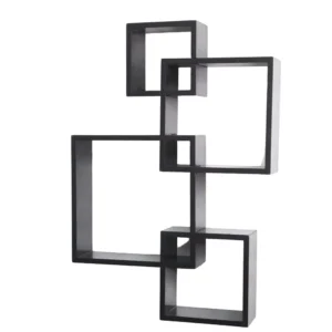 Wooden Intersecting Wall Shelves