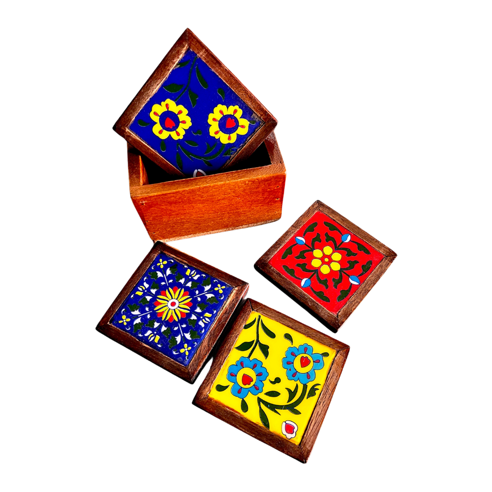 Blue Pottery Coasters - Image 2