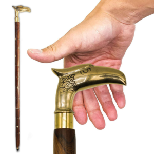 Handcrafted Wooden Walking Stick with Brass Handle
