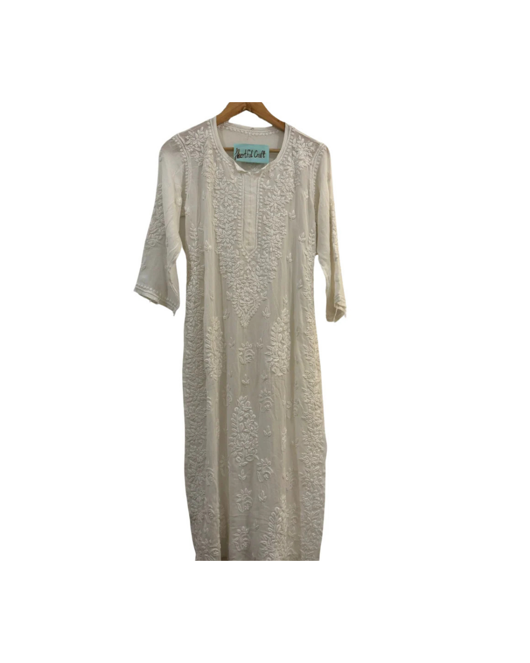 Pure White 3D Chikankari Kurta – Georgette Collection