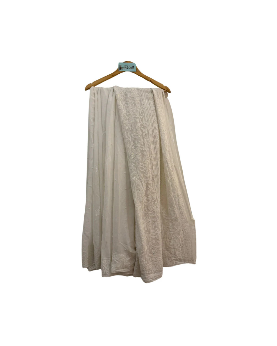 Pearl Work Chikankari Saree