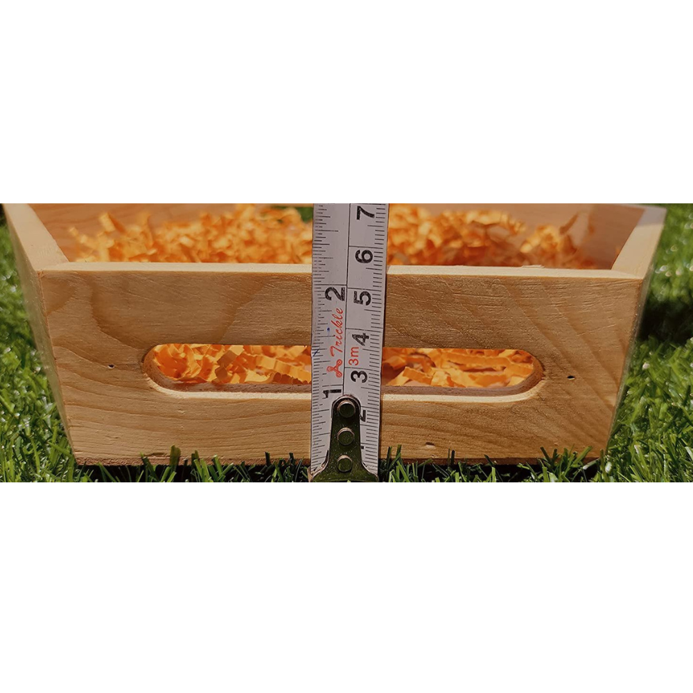 Handcrafted Wooden Hexagon Basket with Dry Grass Filling - Image 2